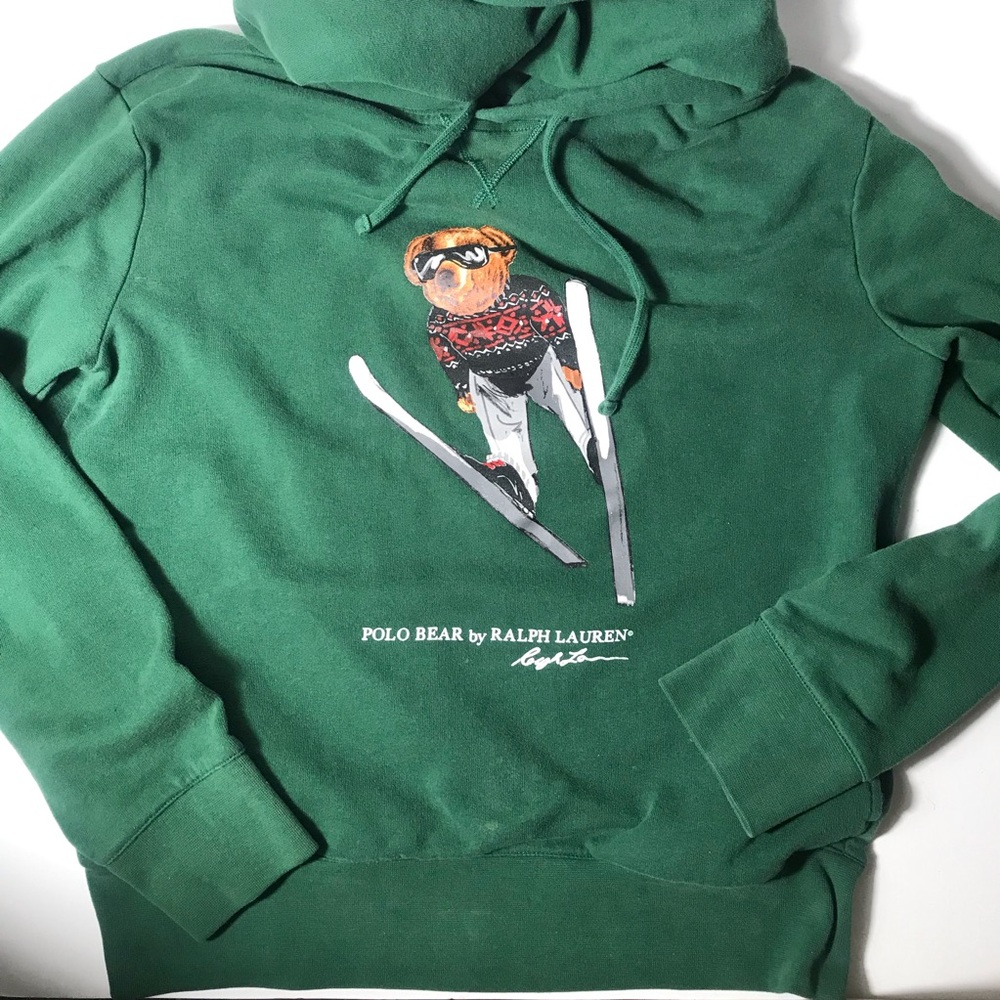 Polo by Ralph Lauren Forest Green Bear Ski Hoodie - Picture 6 of 12